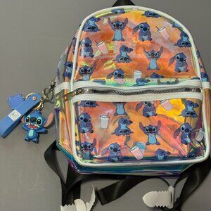 Lilo Stitch Mini Back Pack Walt Disney Bag Case Keychain Charm Backpack Purse